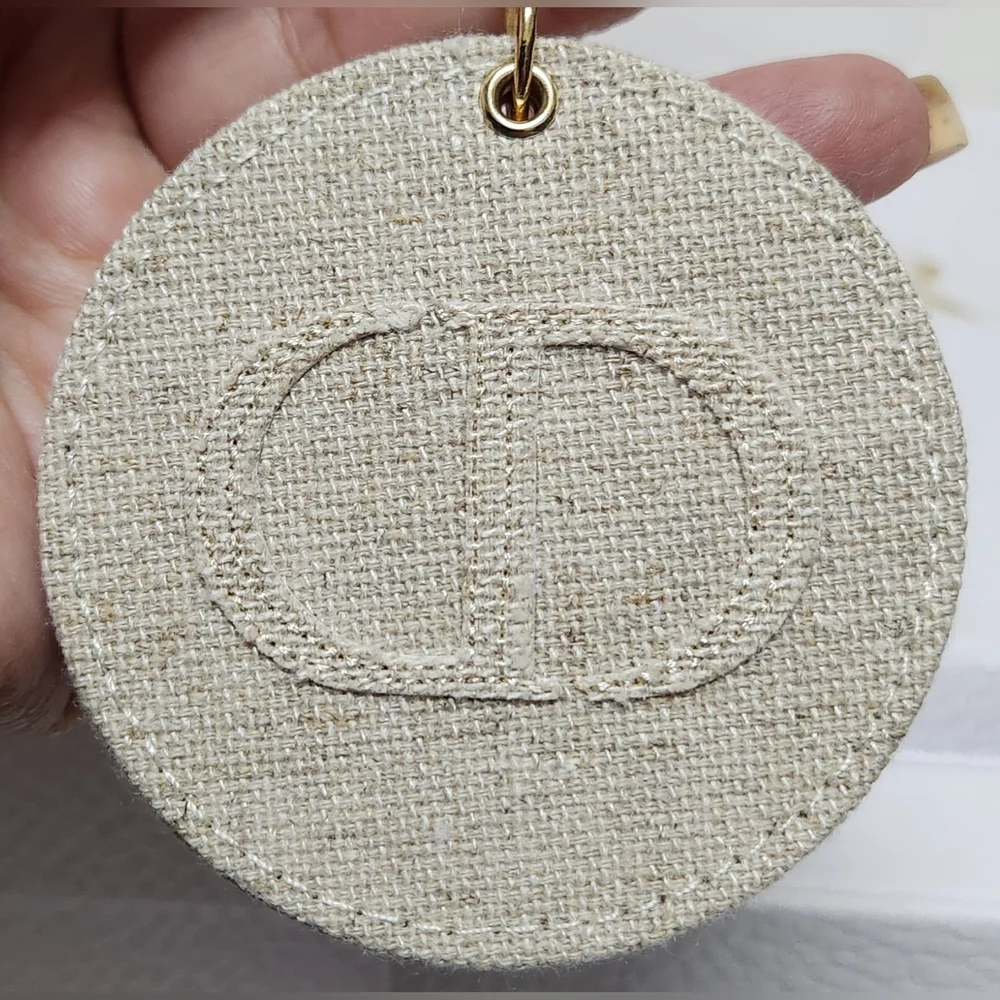 Dior Linen Mirror Bag/Key Chain and Drawstring Pouch Gift Set NWT